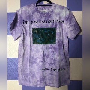 NWT Knitswell Urban Outfitters Impressionism Water Lilies Purple Tie-Dye Tee
